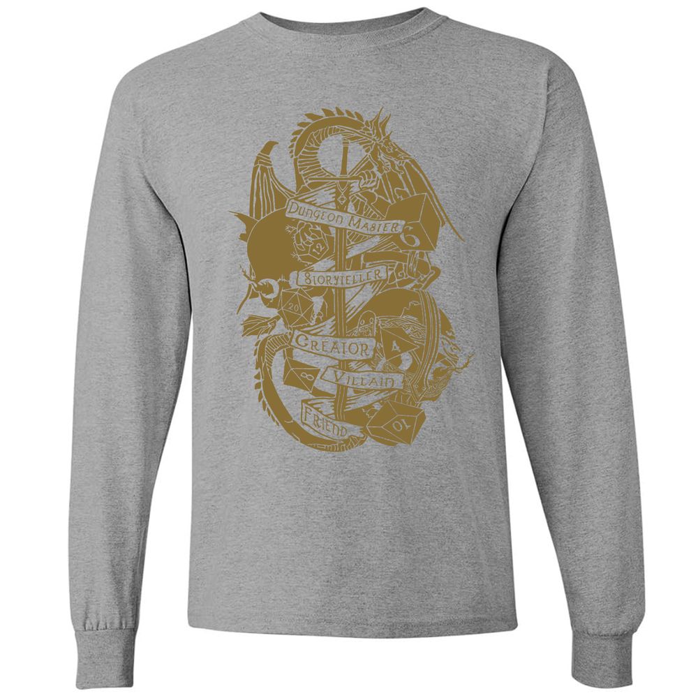 Dungeon Master Dragon Long Sleeve T-Shirt - Graphite Heather - 6