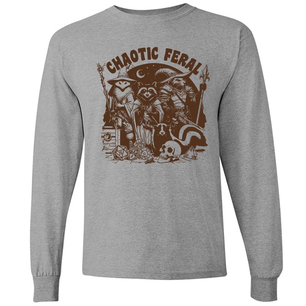 DND Inspired Raccoon Opossum Chaotic Feral - Graphite Heather - 6