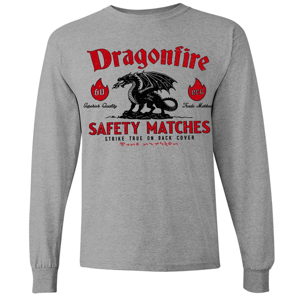 Dragonfire Long Sleeve T-Shirt - Graphite Heather - 6