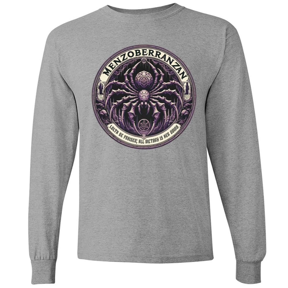 Menzoberranzan Lolth Be Praised Long Sleeve T-Shirt - Graphite Heather - 6