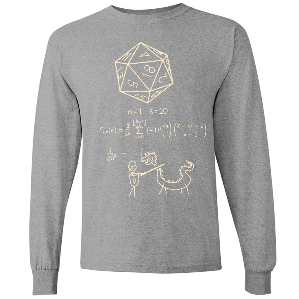 Science Of20 Sided Dice Long Sleeve T-Shirt - Graphite Heather - 6