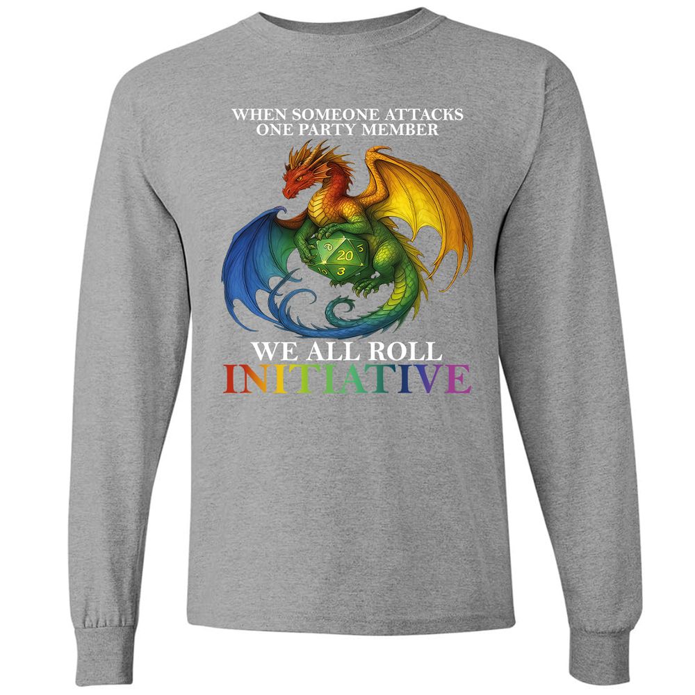 Dragon Roll For Initiative Long Sleeve T-Shirt - Graphite Heather - 6