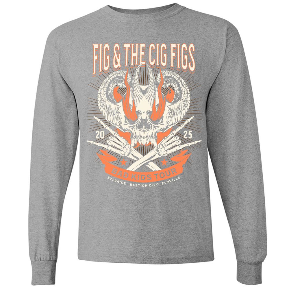 Fig and the Cig Figs, Dimension 20 Long Sleeve T-Shirt - Graphite Heather - 6