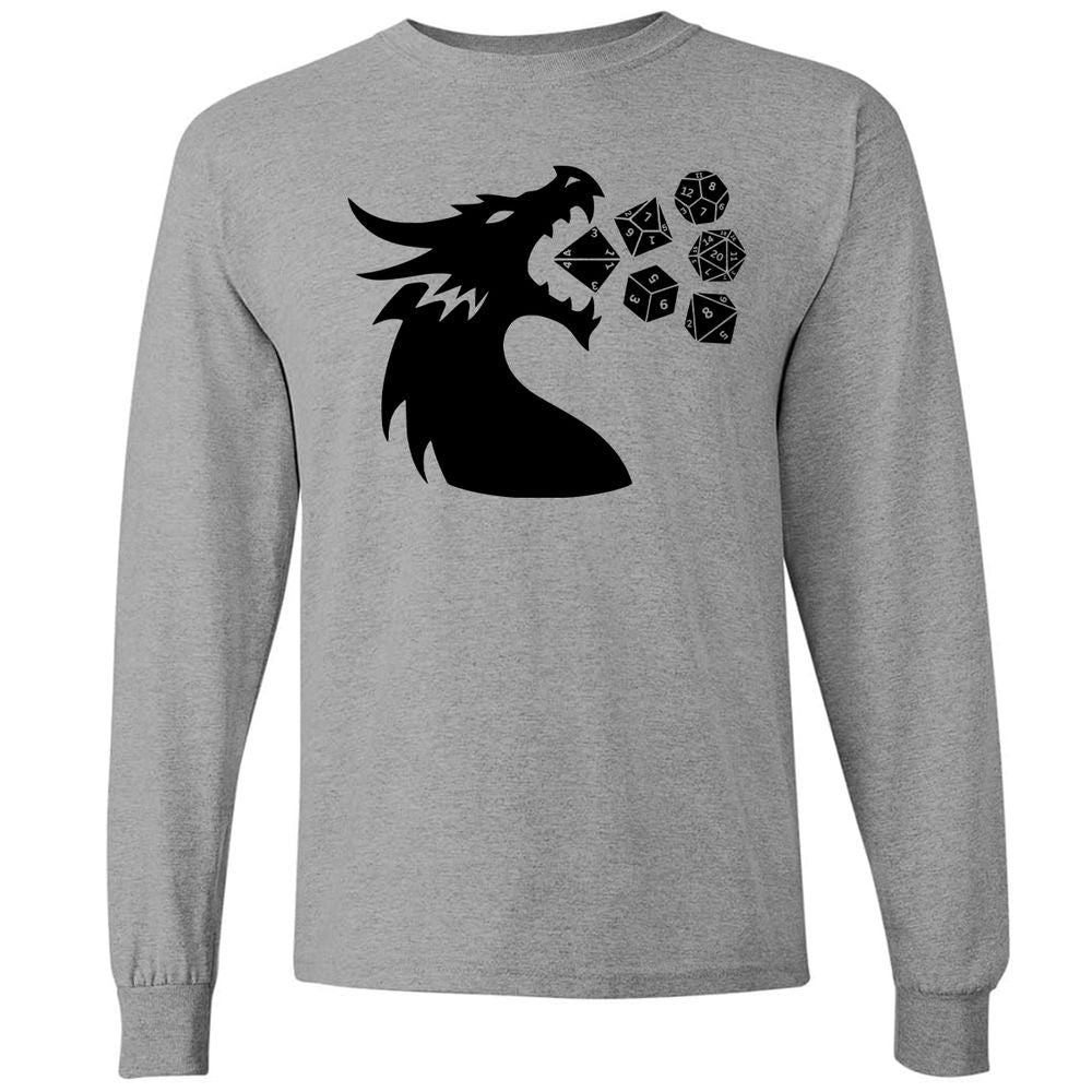 Pac And Dragon Long Sleeve T-Shirt - Graphite Heather - 6