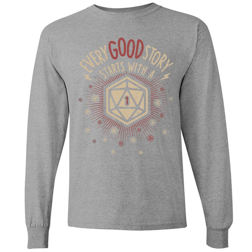 Good Story Starts With A 1 Long Sleeve T-Shirt - Graphite Heather - 6
