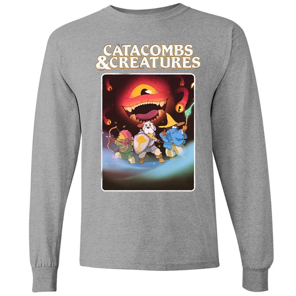 Catacombs & Creatures Long Sleeve T-Shirt - Graphite Heather - 6