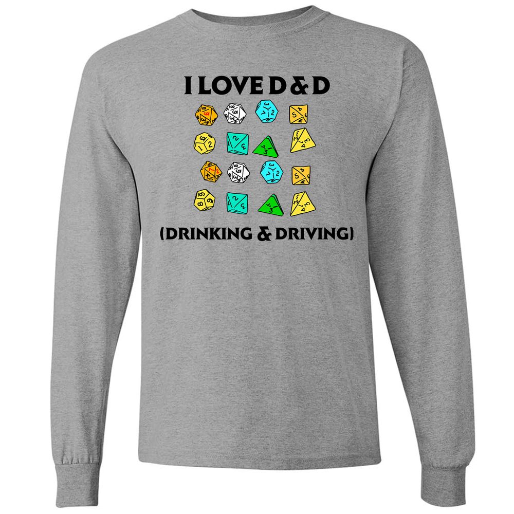 Drinking & Driving Long Sleeve T-Shirt - Graphite Heather - 6