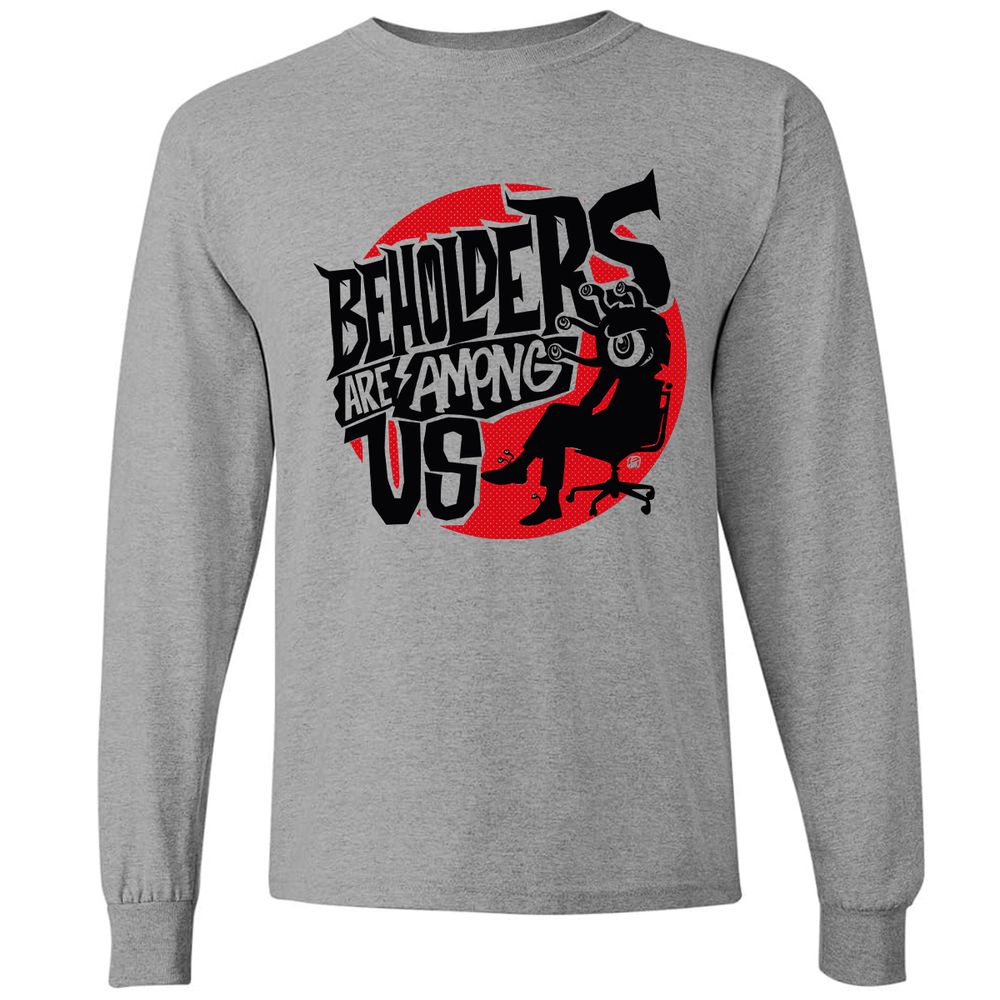 Beholders Are Among Us Long Sleeve T-Shirt - Graphite Heather - 6