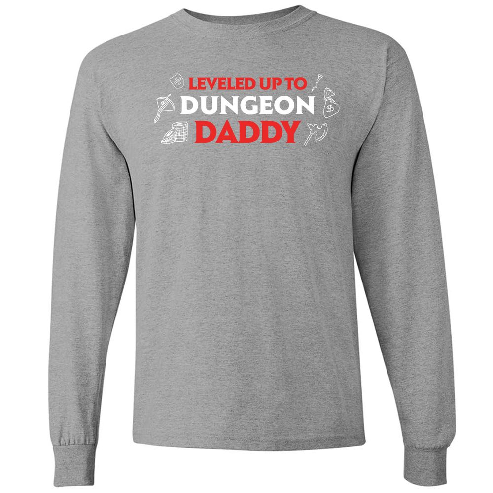 Leveled Up To Dungeon Daddy Long Sleeve T-Shirt - Graphite Heather - 6