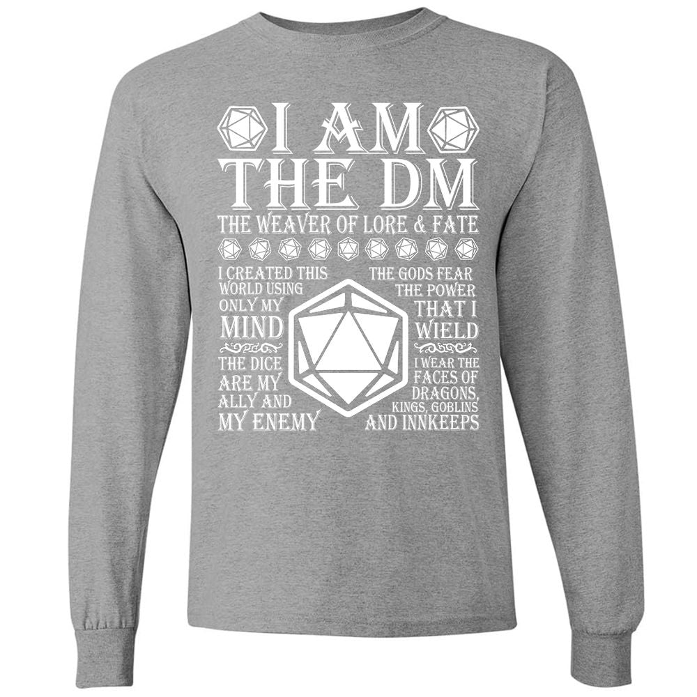 I Am The DM The Weaver Of Lore And Fate Long Sleeve T-Shirt - Graphite Heather - 6