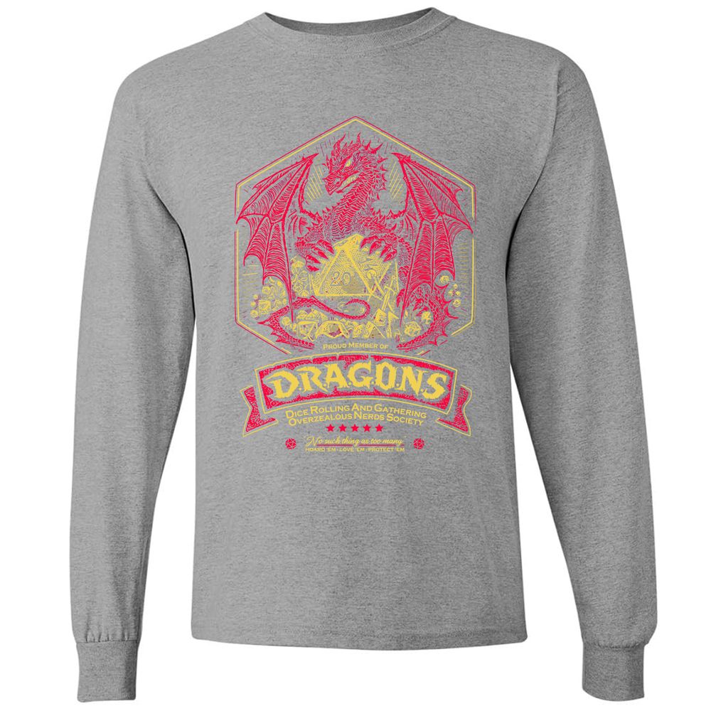 Fantasy Dragon With Dice - Graphite Heather - 6