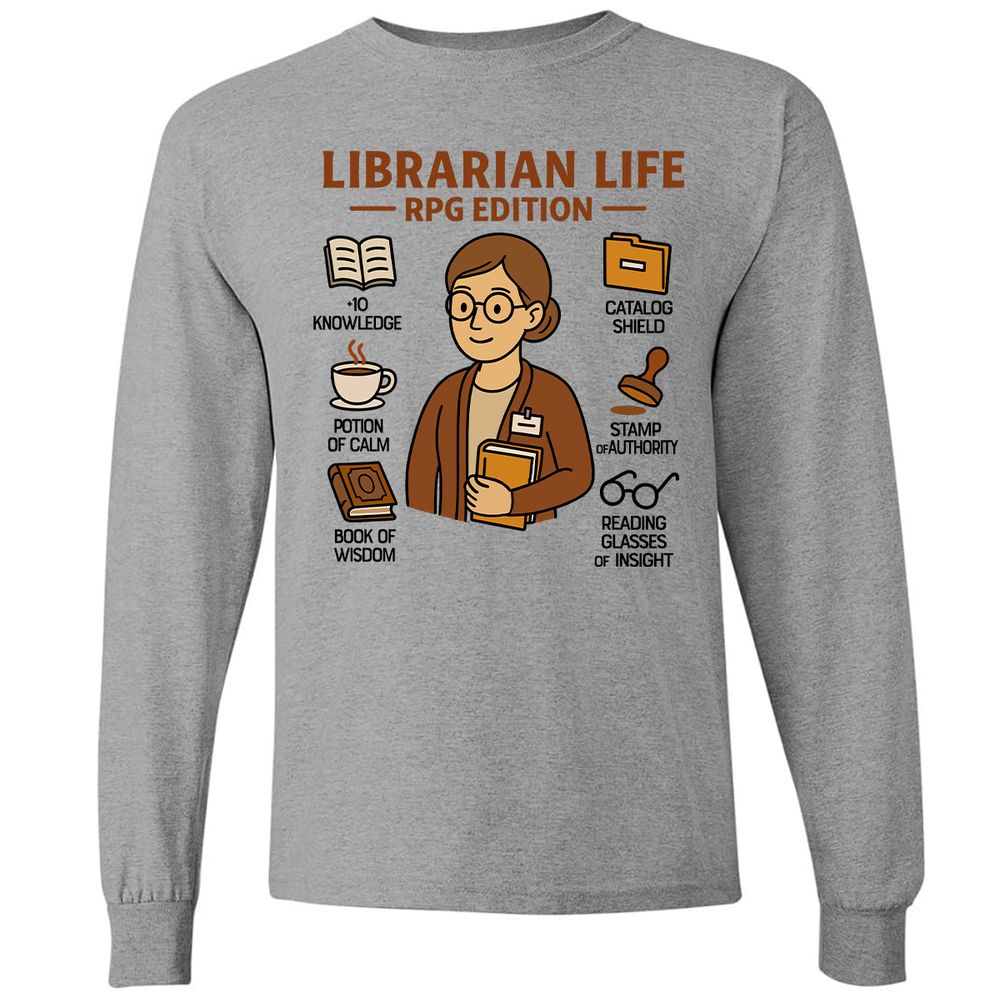 Librarian Life RPG Edition Long Sleeve T-Shirt - Graphite Heather - 6