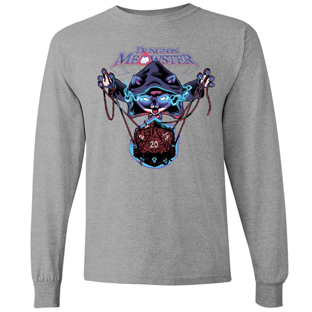 Dungeon Meowster Long Sleeve T-Shirt - Graphite Heather - 6
