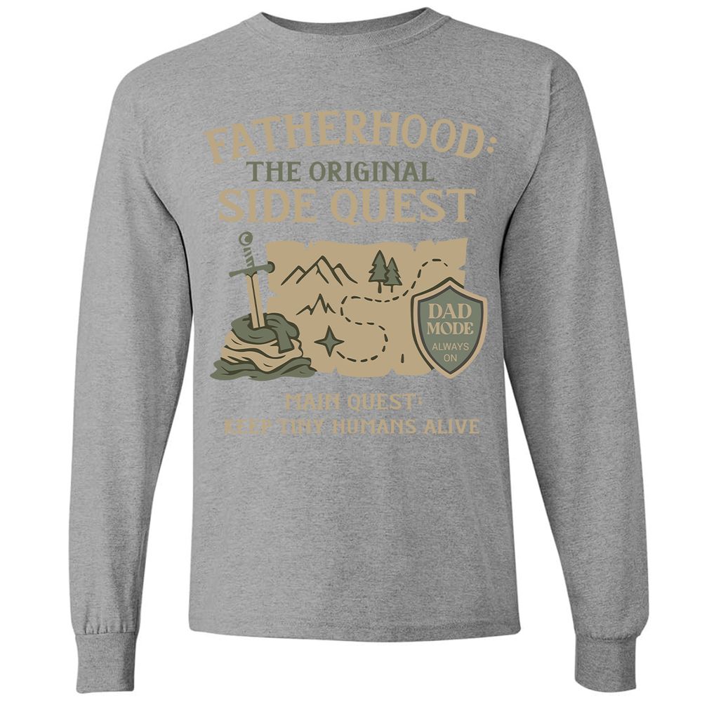 Fatherhood The Original Side Quest Long Sleeve T-Shirt - Graphite Heather - 6