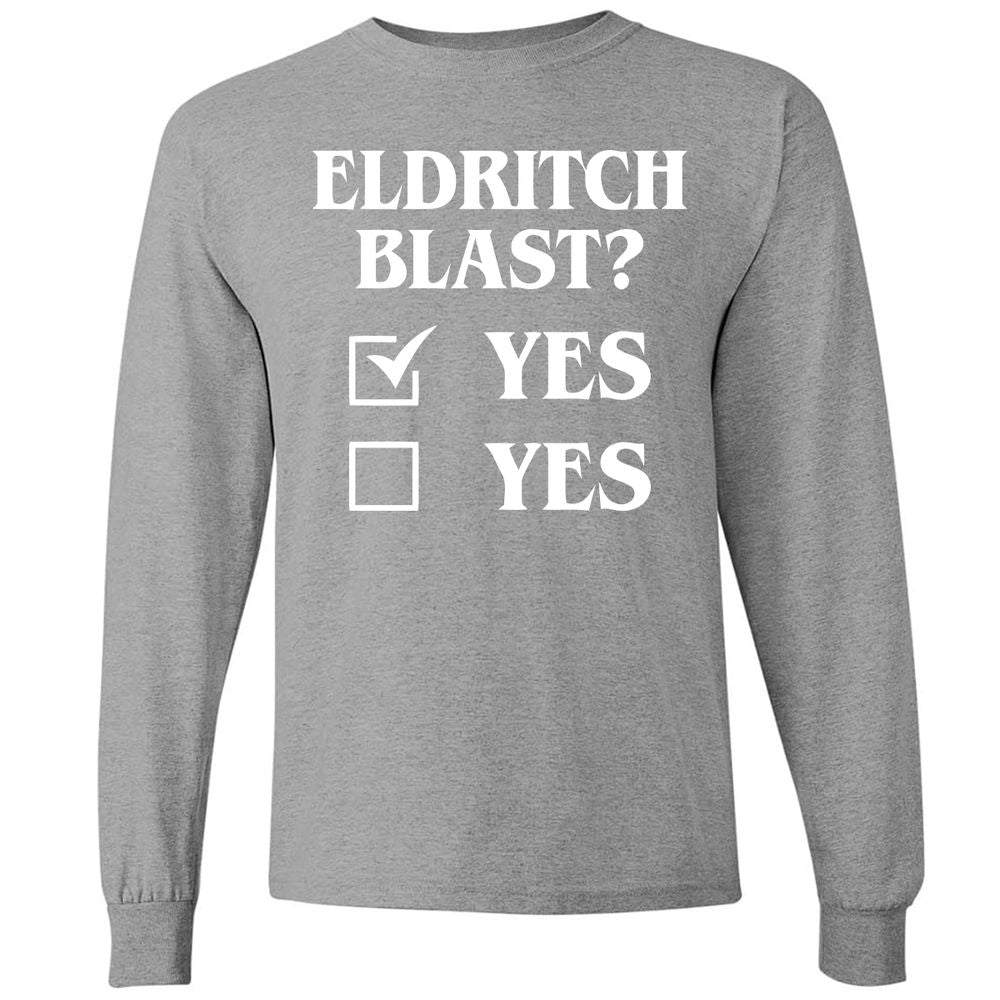 Eldritch Blast Yes Long Sleeve T-Shirt - Graphite Heather - 6
