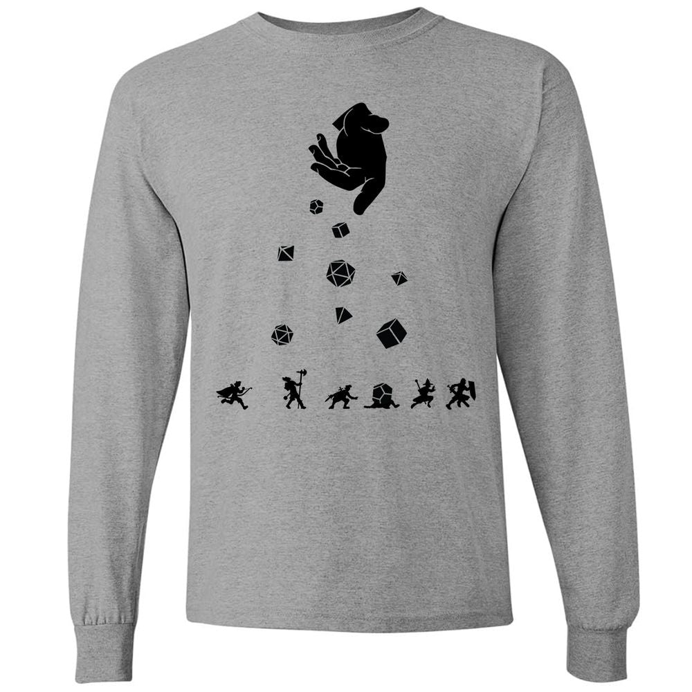 Rocks Fall, Everyone Dice Long Sleeve T-Shirt - Graphite Heather - 6