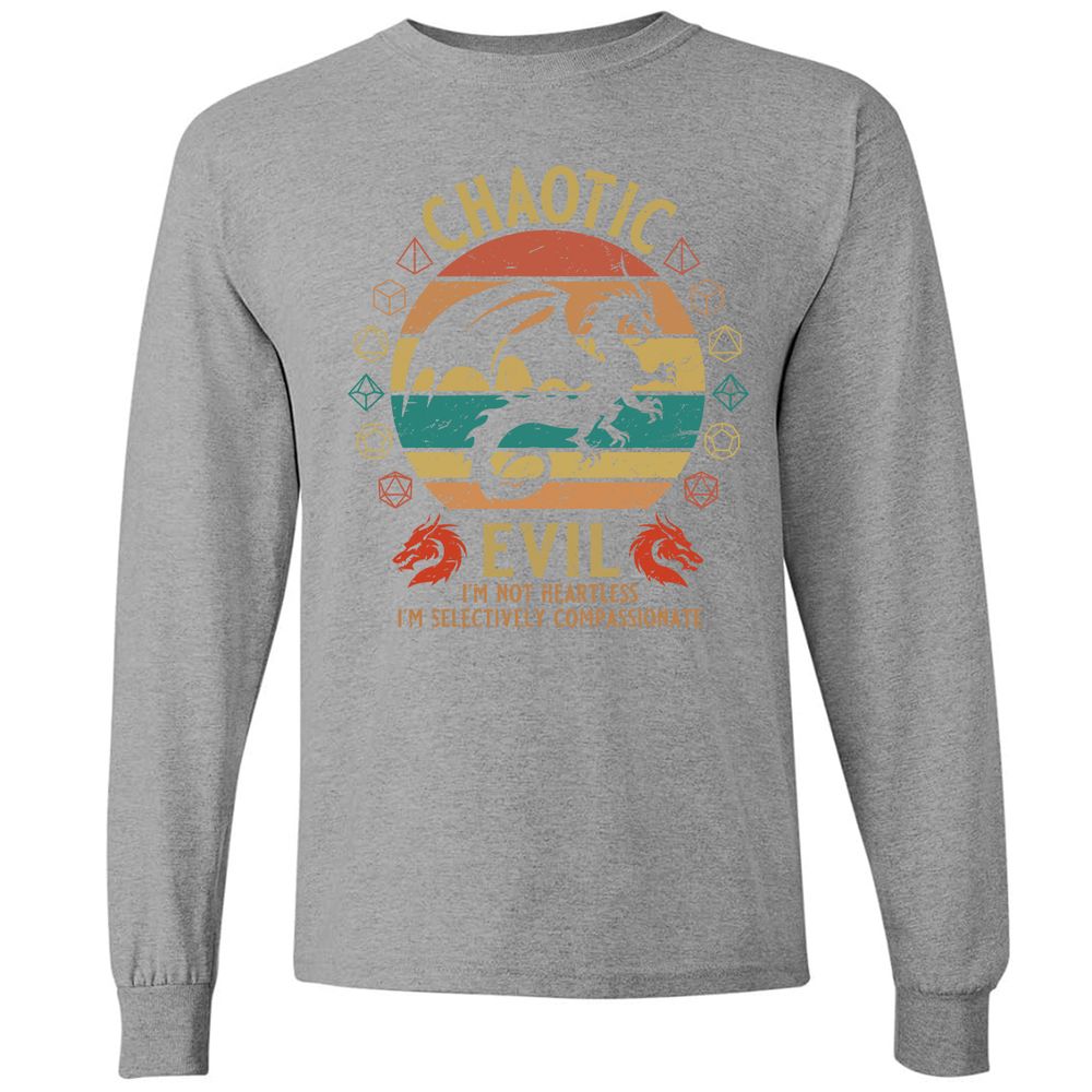 Chaotic Evil Long Sleeve T-Shirt - Graphite Heather - 6