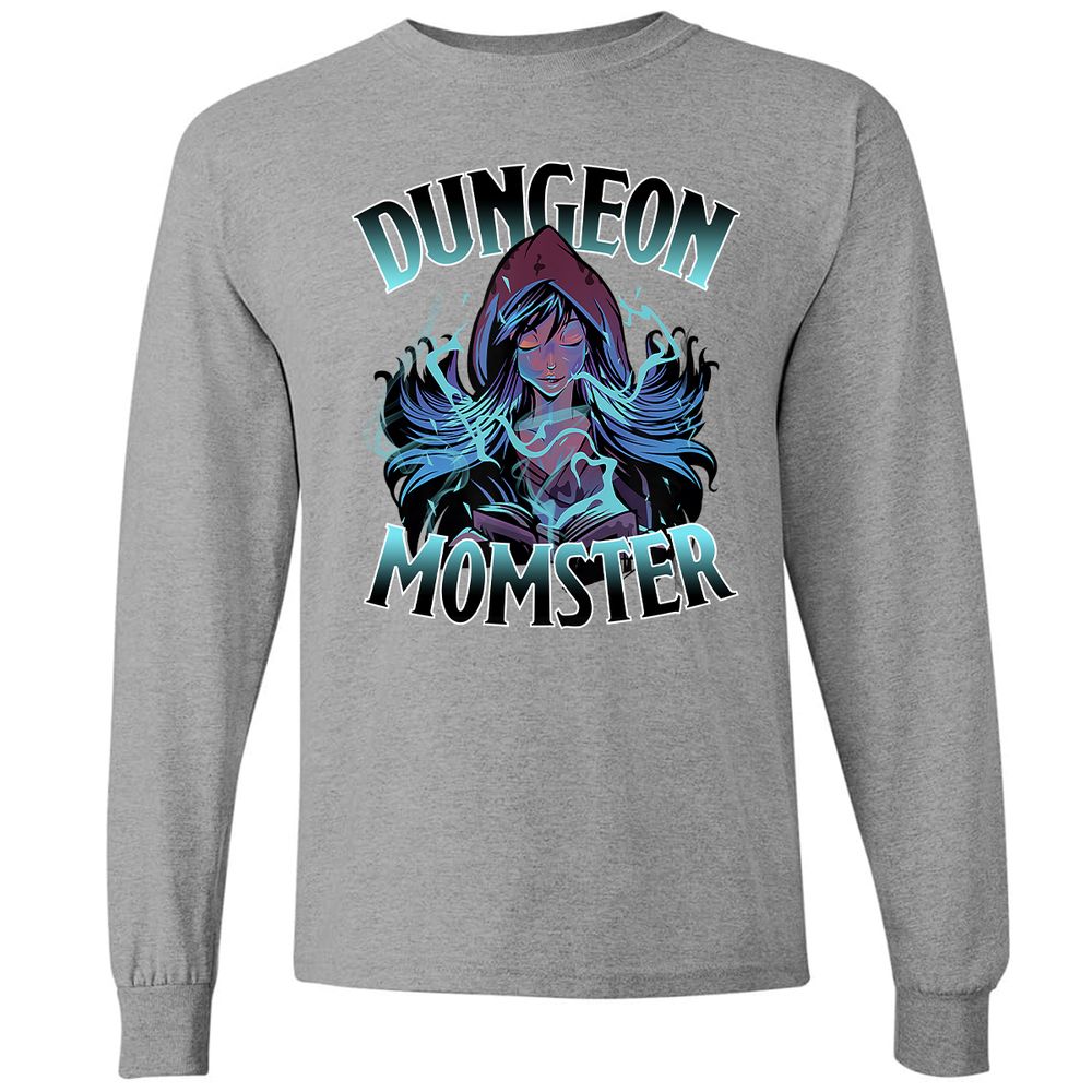 Dungeon Momster Long Sleeve T-Shirt - Graphite Heather - 6