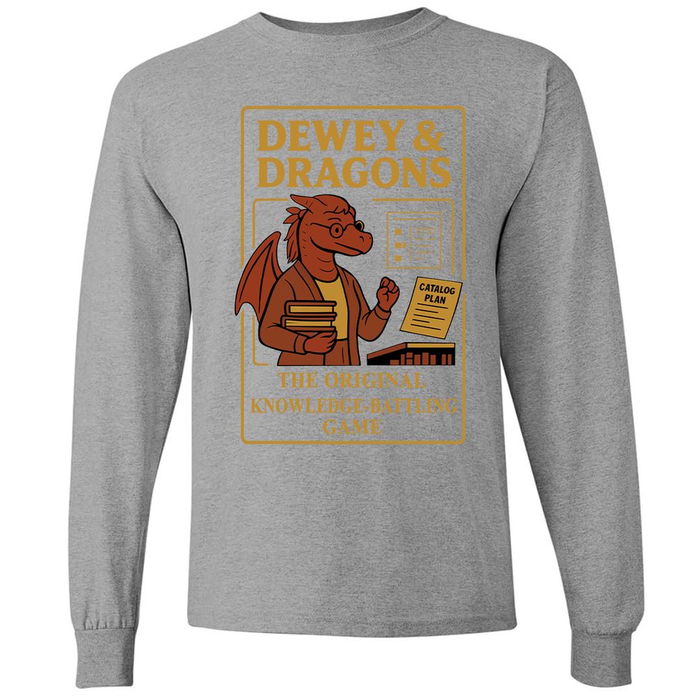 Dewey & Dragons Long Sleeve T-Shirt - Graphite Heather - 6