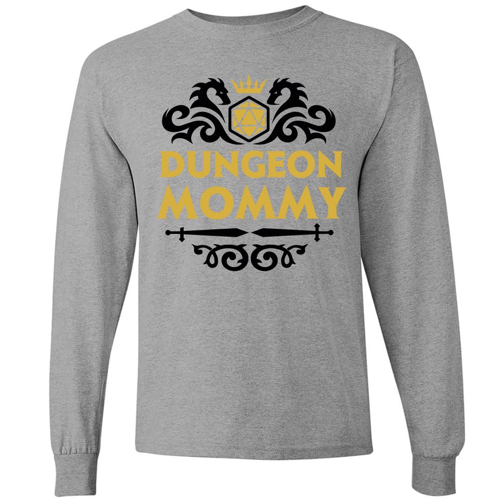 Dungeon Mommy Long Sleeve T-Shirt - Graphite Heather - 6