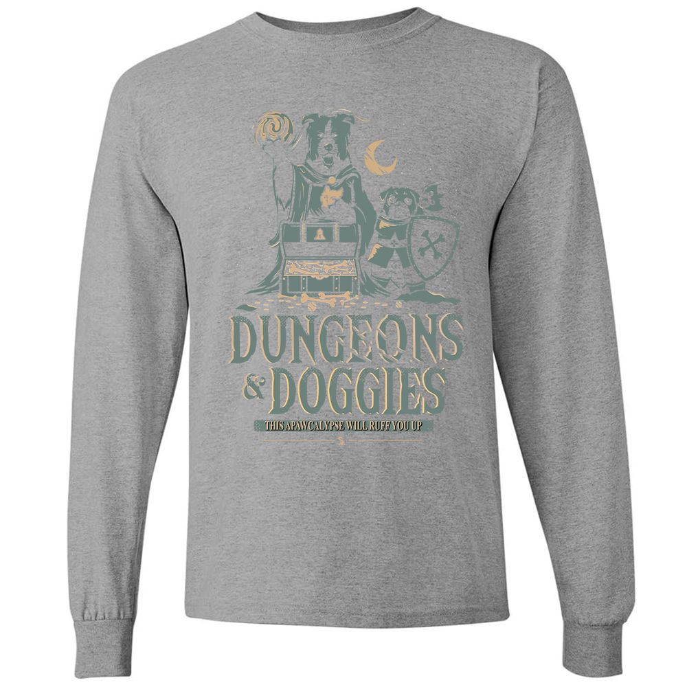 Dungeons & Doggies Long Sleeve T-Shirt - Graphite Heather - 6