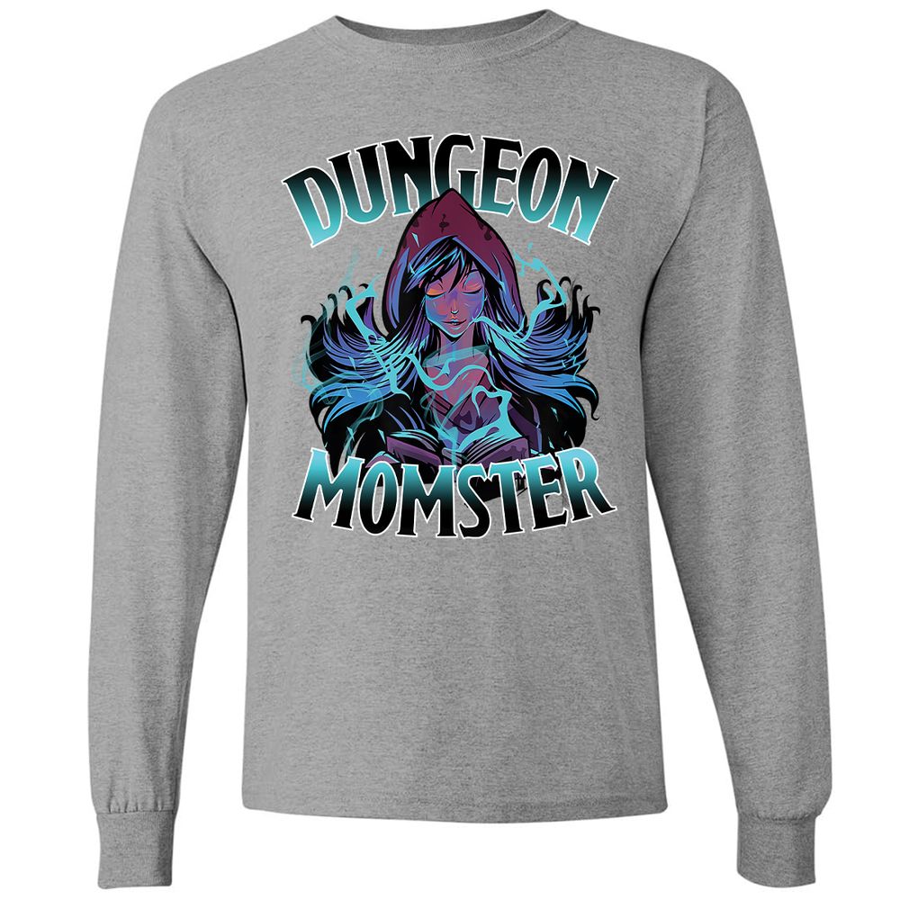 Dungeon Momster Long Sleeve T-Shirt - Graphite Heather - 6