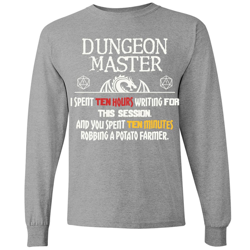 Dungeon Master Chaos Meme Long Sleeve T-Shirt - Graphite Heather - 6