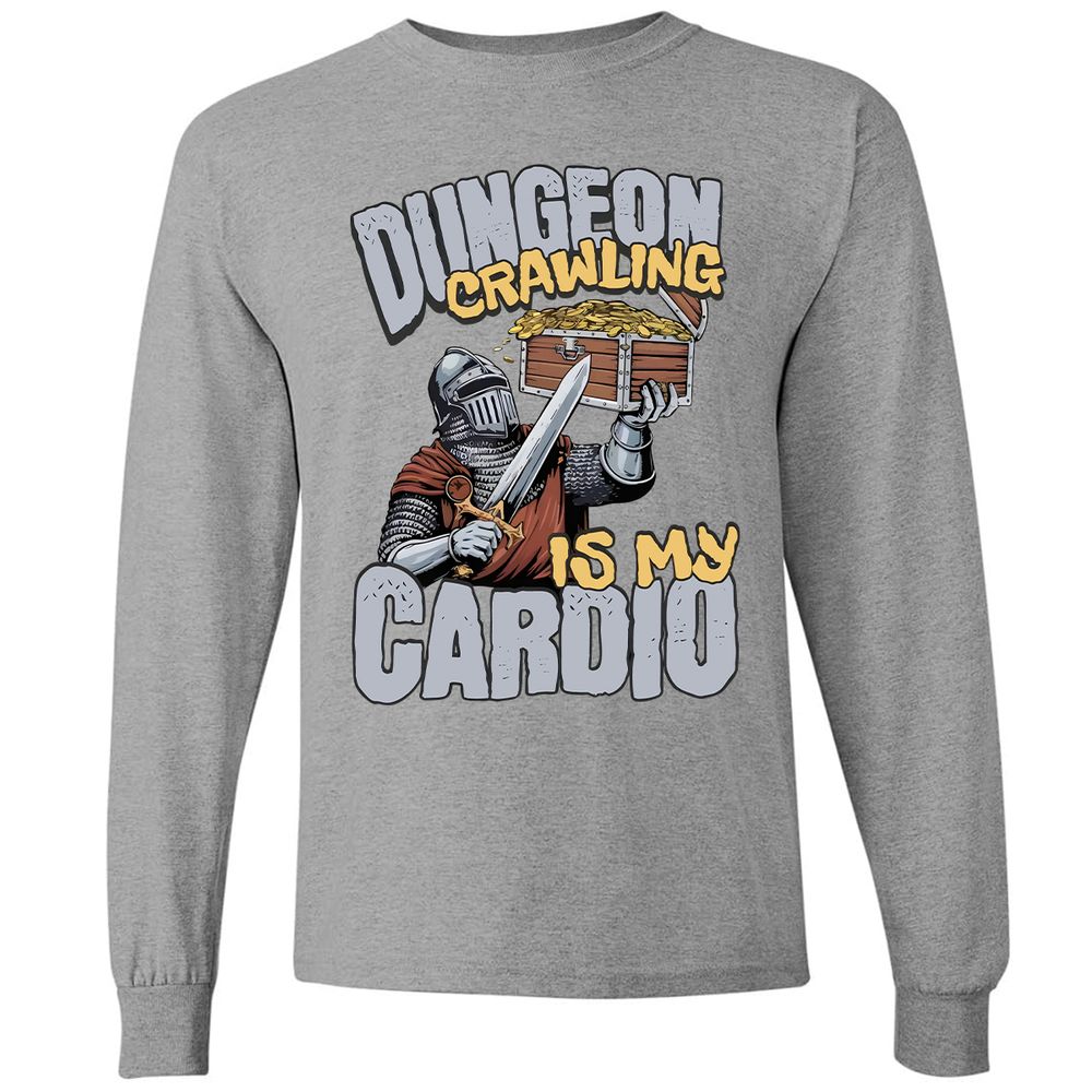 Dungeon Crawling Is My Cardio Long Sleeve T-Shirt - Graphite Heather - 6
