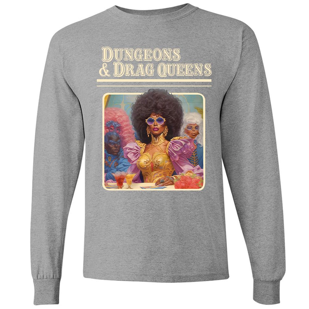 Dungeons & Drag Queens Long Sleeve T-Shirt - Graphite Heather - 6