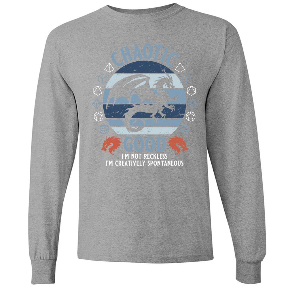 Chaotic Good 2 Long Sleeve T-Shirt - Graphite Heather - 6