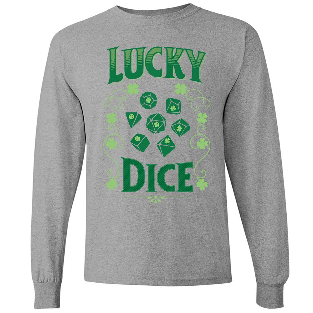 Lucky Dice Long Sleeve T-Shirt - Graphite Heather - 6