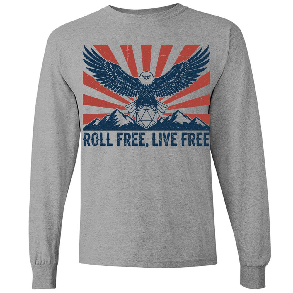 Roll Free, Live Free Long Sleeve T-Shirt - Graphite Heather - 6