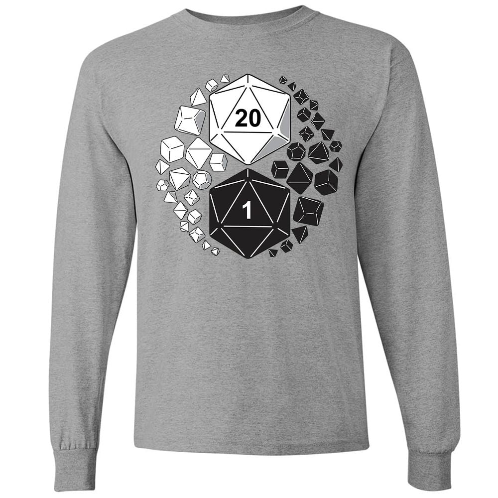 Gaming Yin Yang Long Sleeve T-Shirt - Graphite Heather - 6
