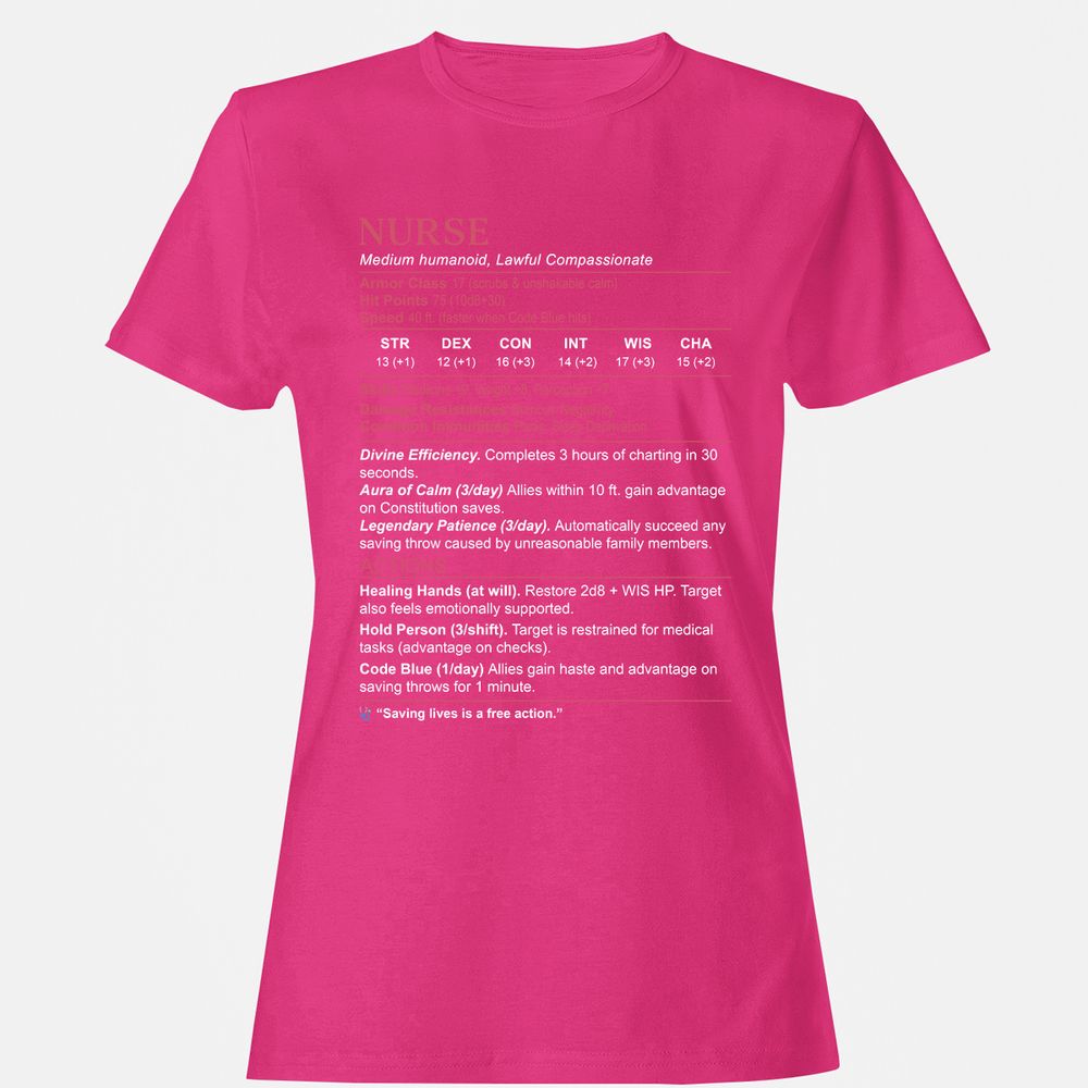 Nurse Stats 3 Women's T-Shirt - Heliconia - 6