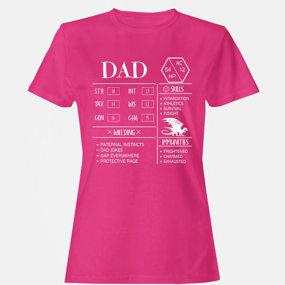Dad Stats 2 Women's T-Shirt - Heliconia - 6