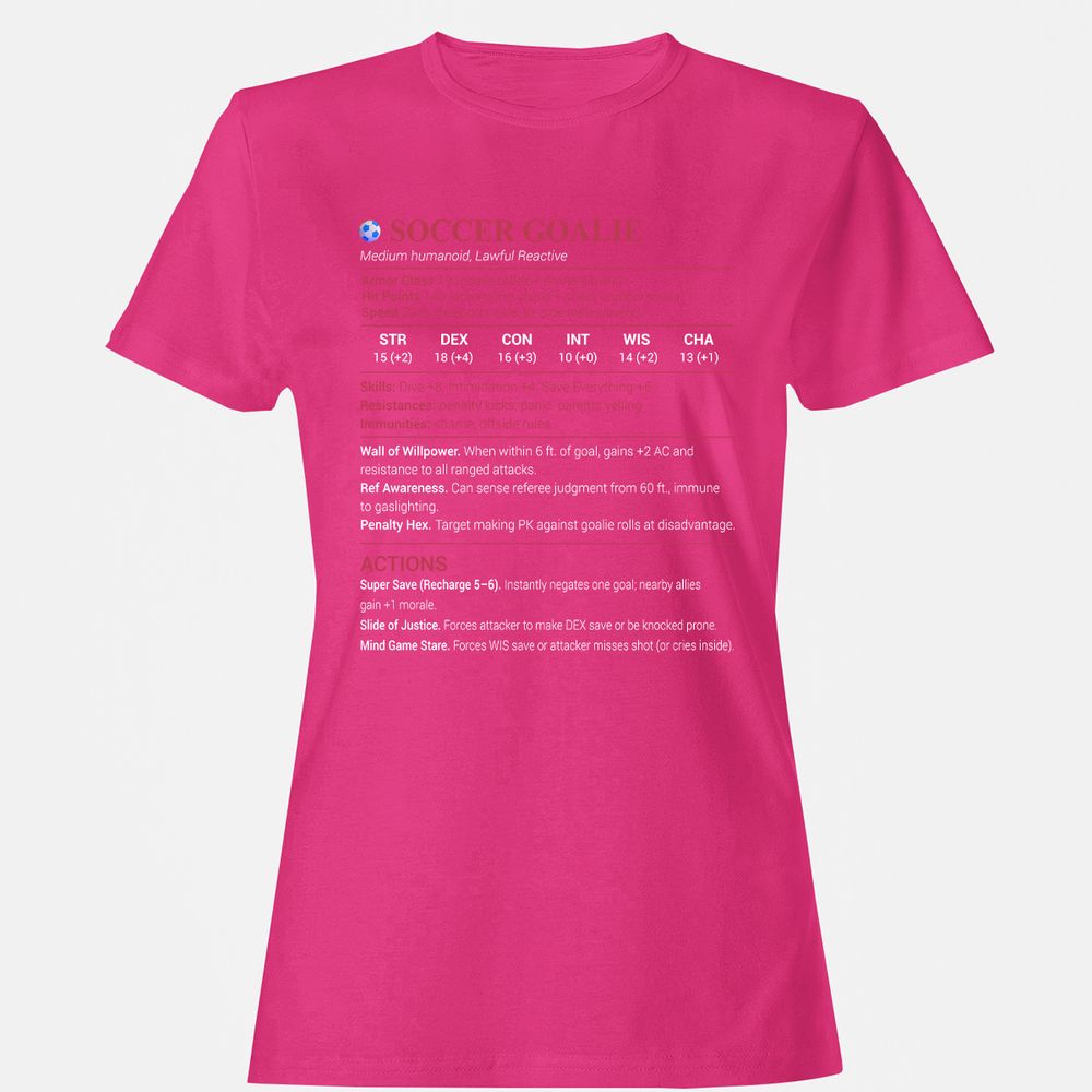 Soccer Goalie Women's T-Shirt - Heliconia - 6