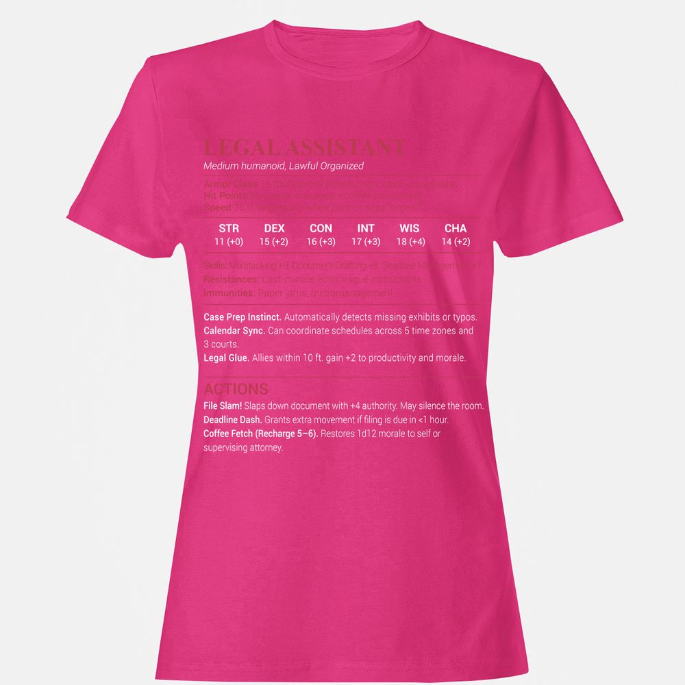 Legal Assistant Women's T-Shirt - Heliconia - 6