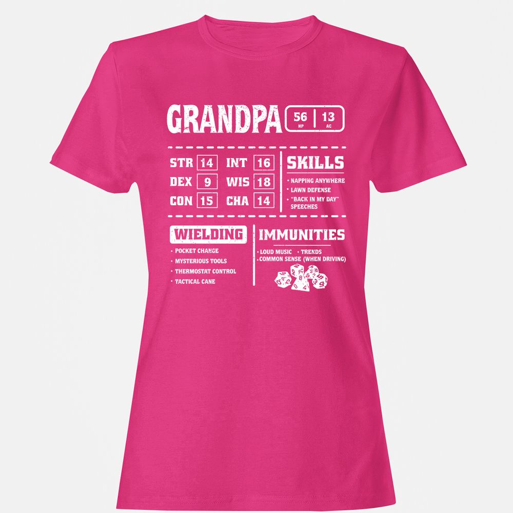 Grandpa Stats 2 Women's T-Shirt - Heliconia - 6