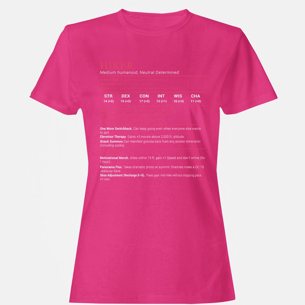 Hiker Stats Women's T-Shirt - Heliconia - 6