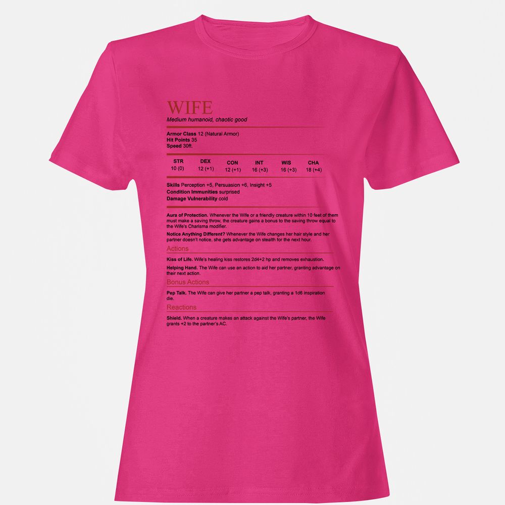 Wife White Women's T-Shirt - Heliconia - 6