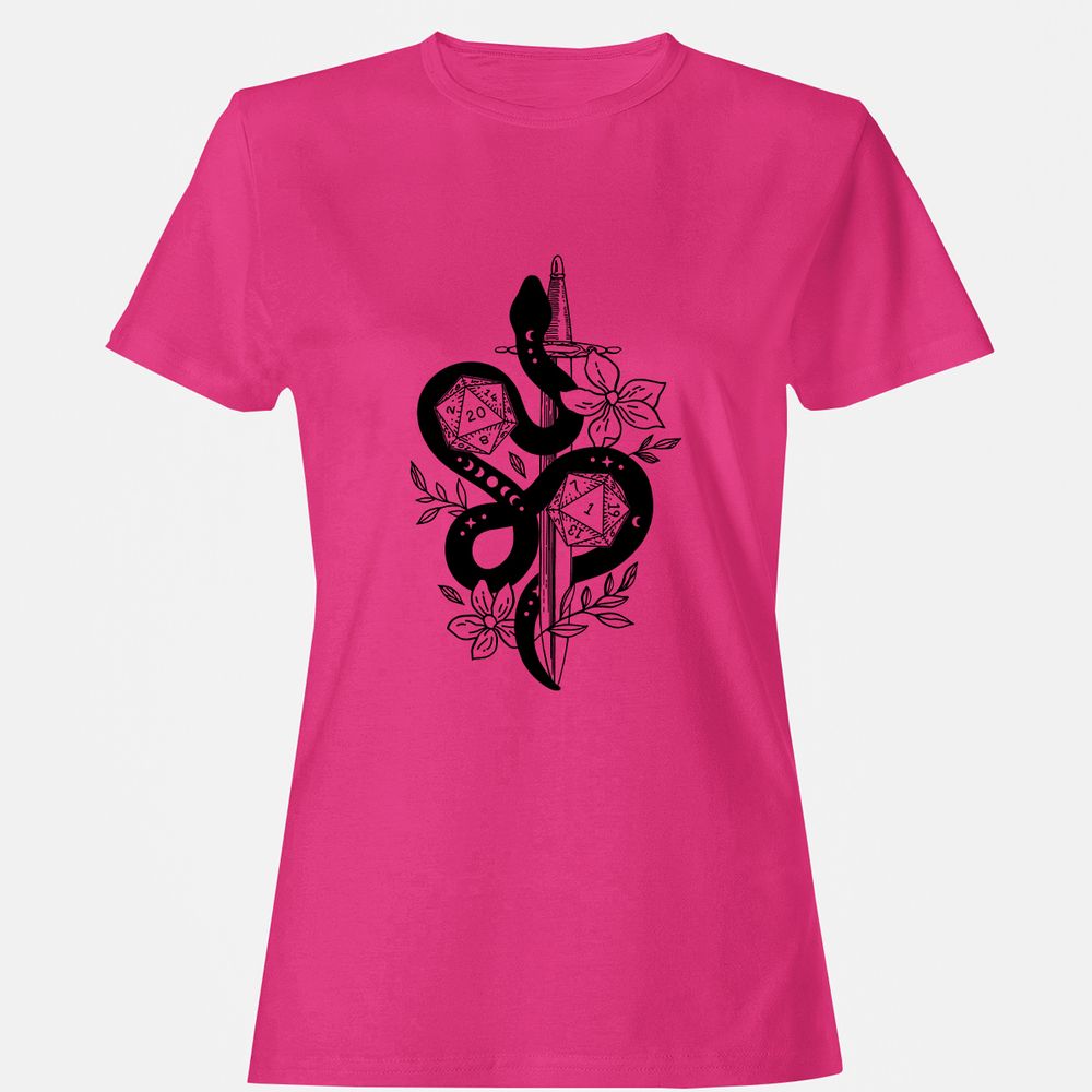 D20 Snake and Sword Women's T-Shirt - Heliconia - 6