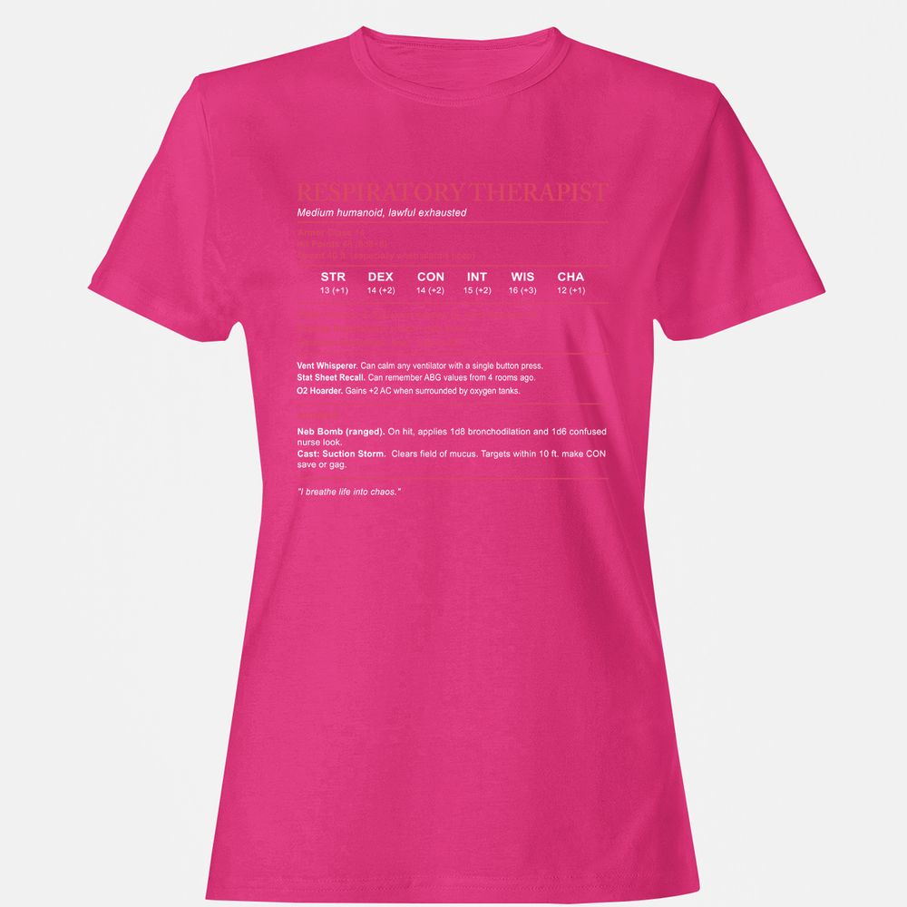 Respiratory Therapist Women's T-Shirt - Heliconia - 6