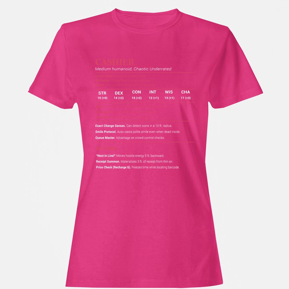 Cashier Stats Women's T-Shirt - Heliconia - 6