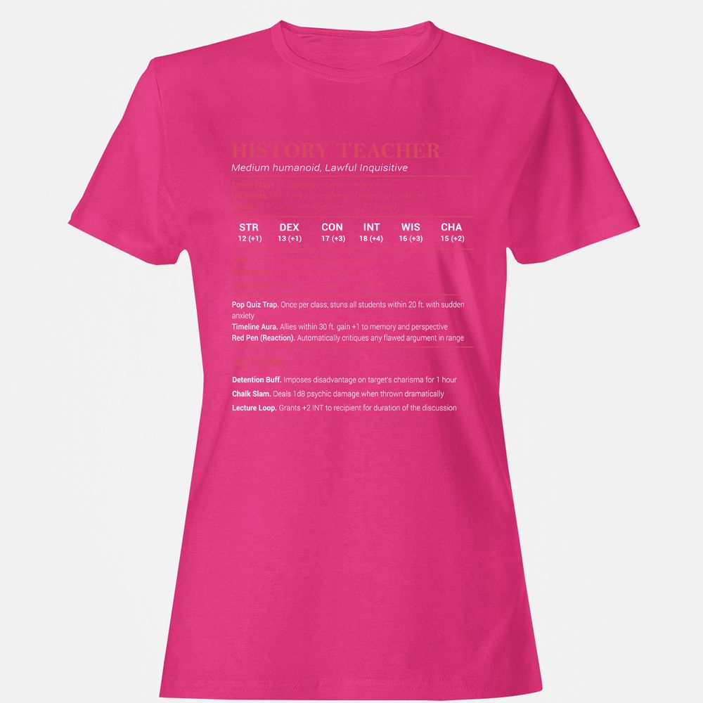 History Teacher Women's T-Shirt - Heliconia - 6
