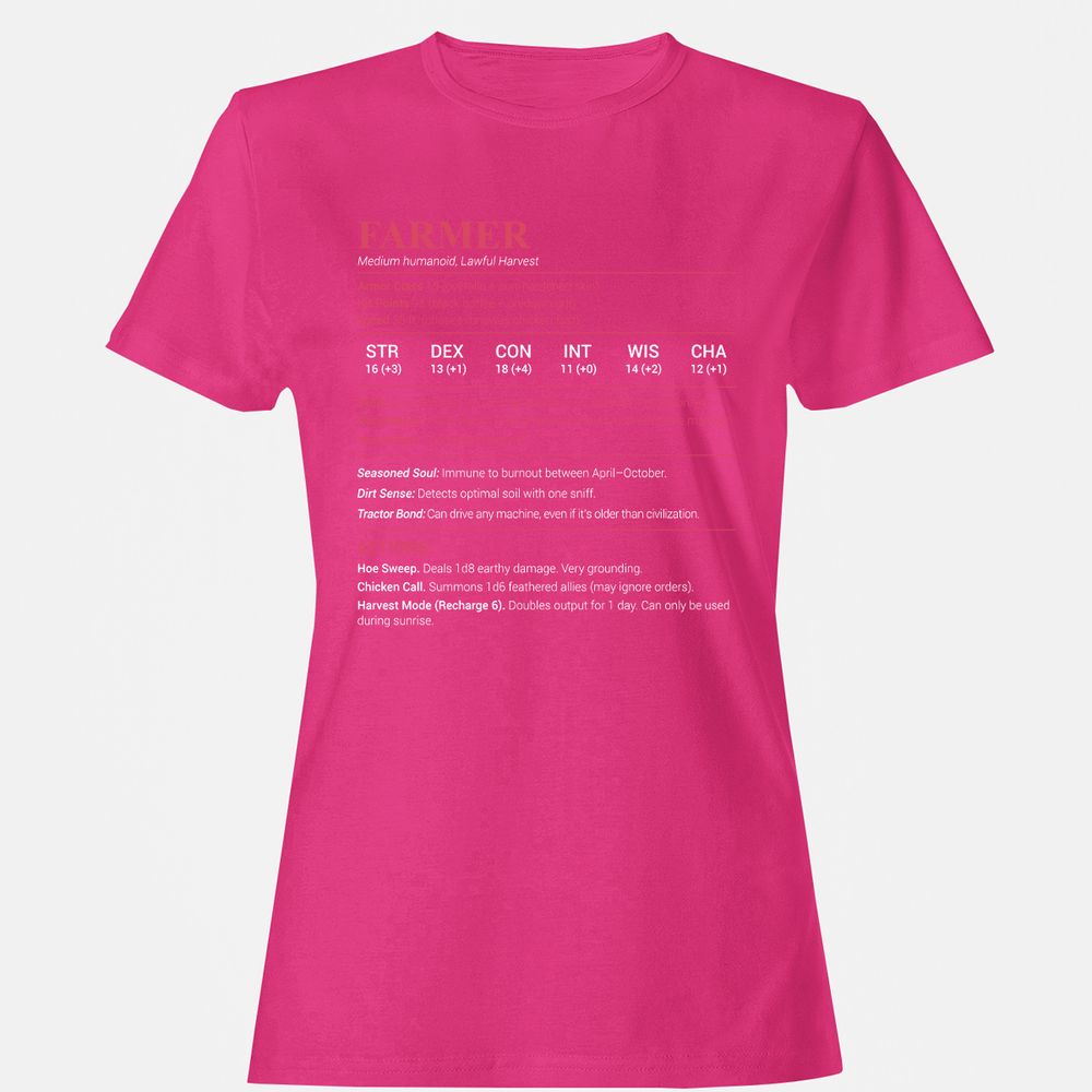 Farmer Stats Women's T-Shirt - Heliconia - 6