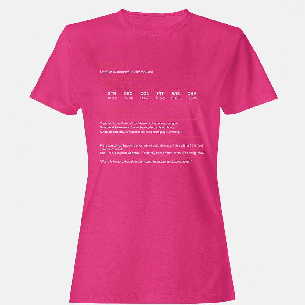 Pilot Stats Women's T-Shirt - Heliconia - 6