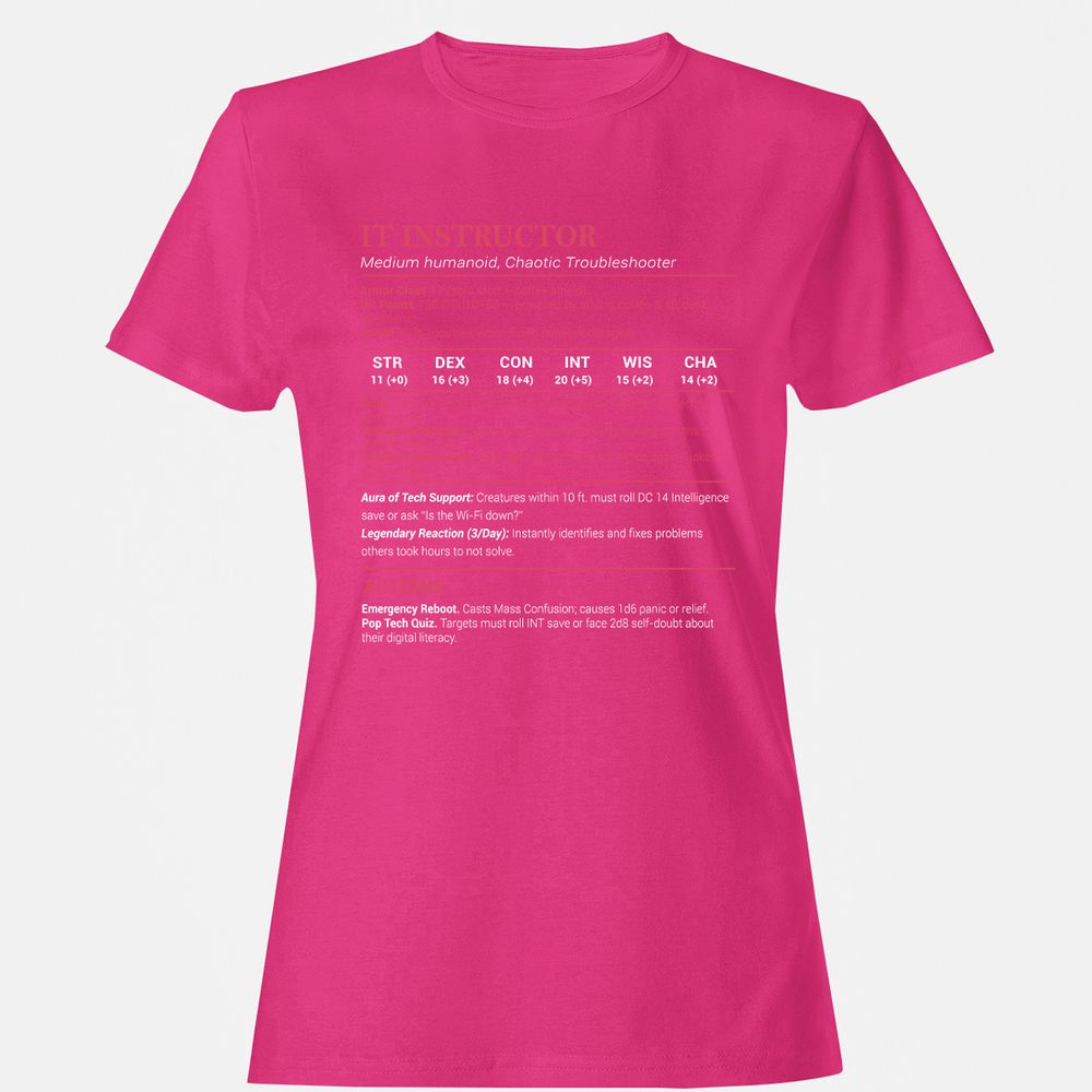 IT Instructor Women's T-Shirt - Heliconia - 6
