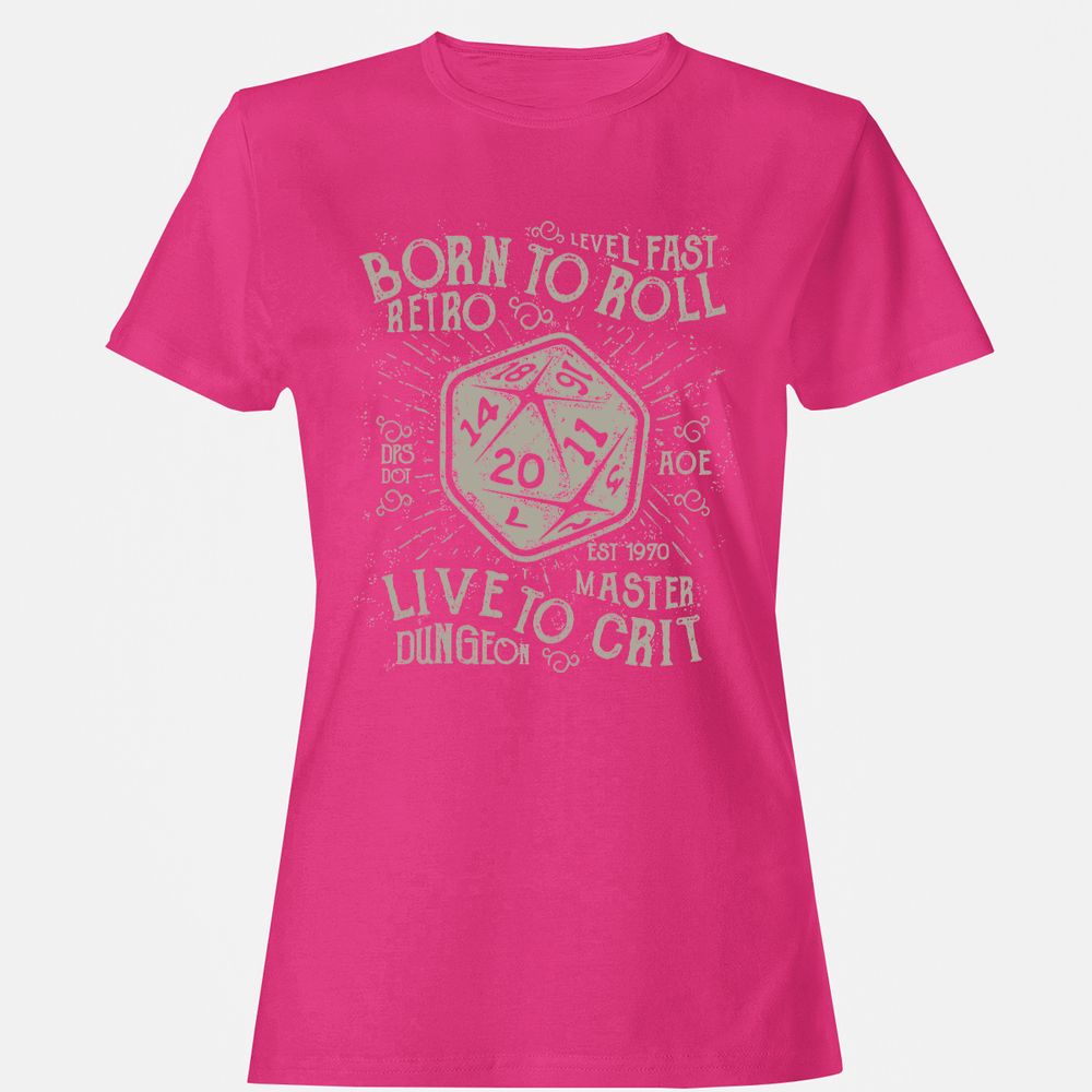 Born To Roll Live To Crit Women's T-Shirt - Heliconia - 6