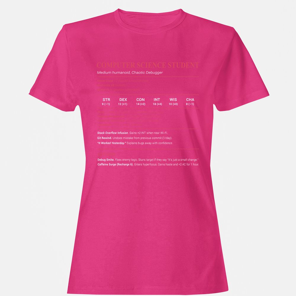 Computer Science Student Women's T-Shirt - Heliconia - 6