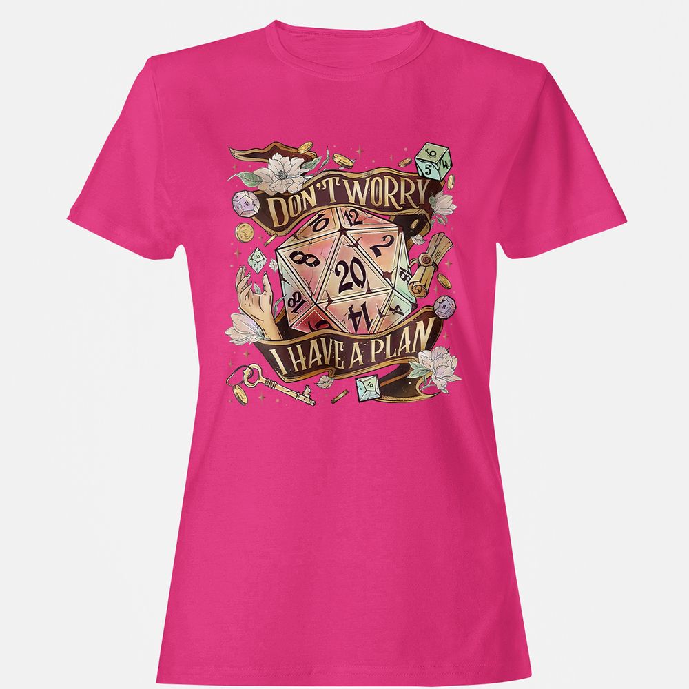 Floral Don't Worry I Have A Plan Women's T-Shirt - Heliconia - 6